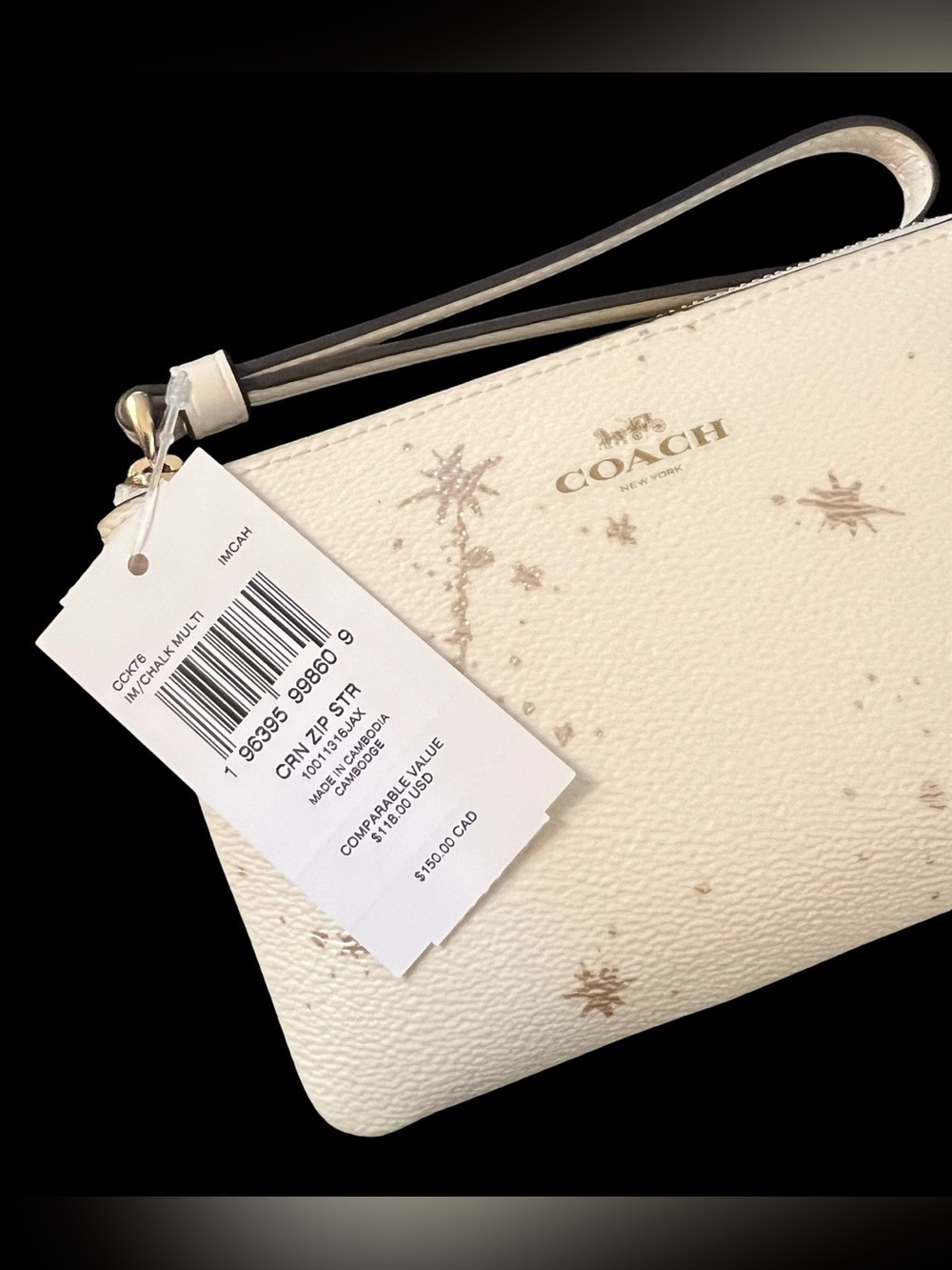 Coach Corner Zip Star Wristlet In Chalk Multi, NWT - Picture 2 of 16